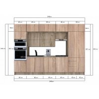 Bucatarie ZONE B COMBI 340 FRONT PAL K002 / decor 3025